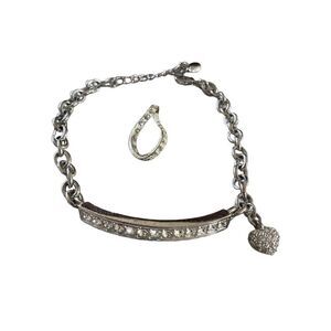 Annaleece Uptown Girl Bracelet Crystals Silver Charm Pendant Anniversary Gift